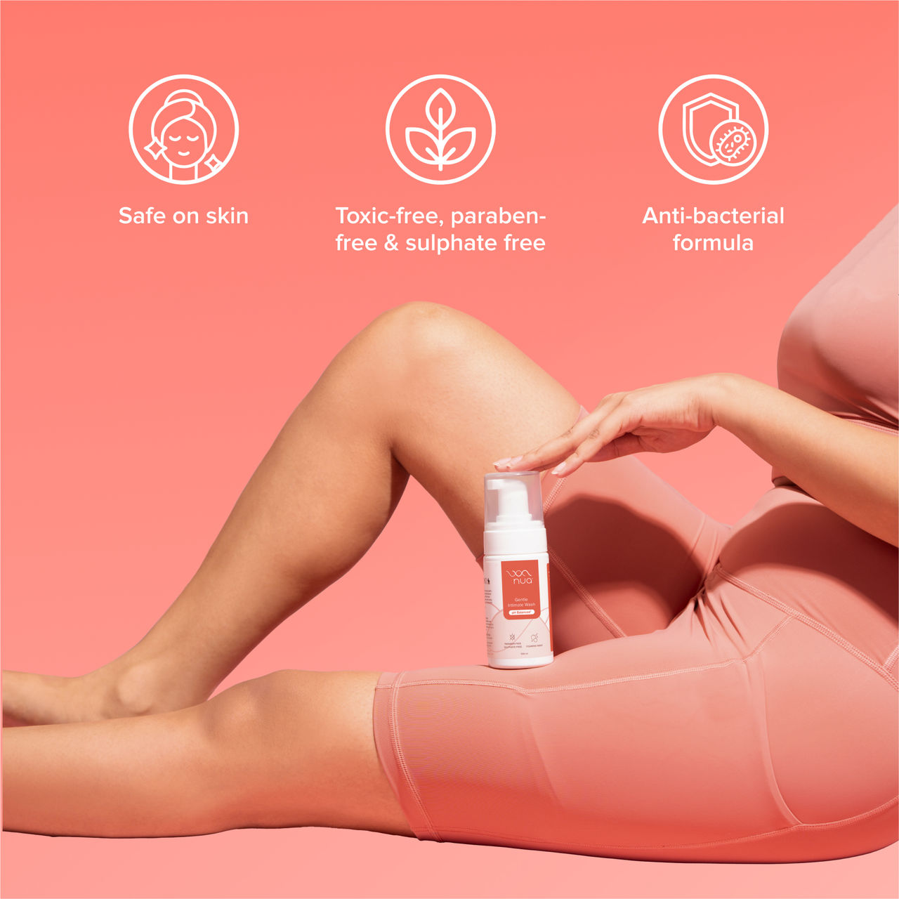 Nua Foaming Intimate Wash for Daily Gentle pH-Balanced Care