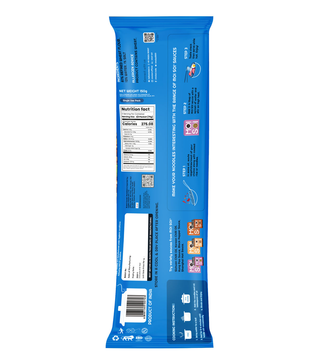 MOI SOI Udon Noodles - Non-Sticky, Easy To Cook, No Preservatives 150 g Combo