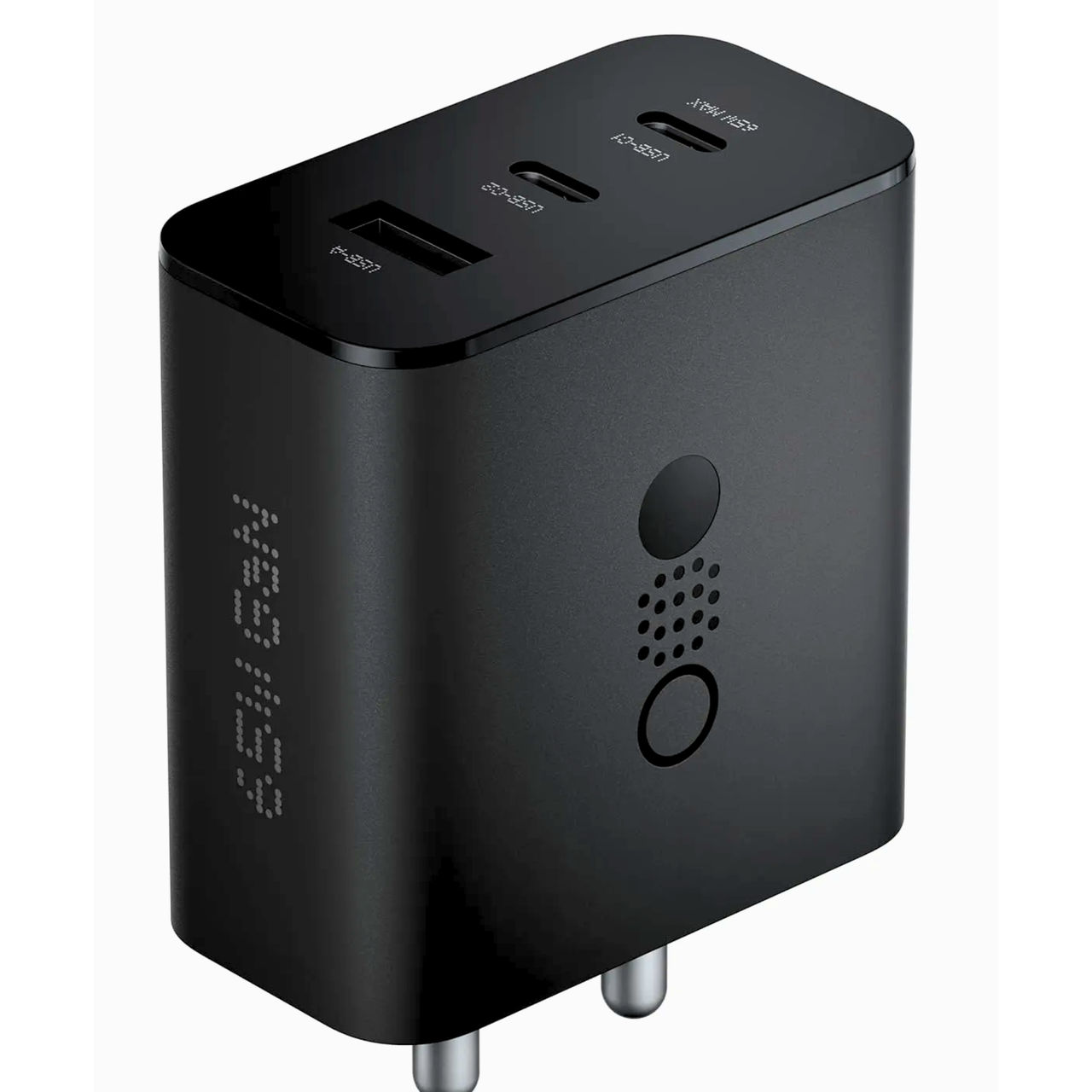 Roarx 65W GaN Type C Fast Charger Adapter | 3 Ports - USB , Type C to Type C Adapter | Black