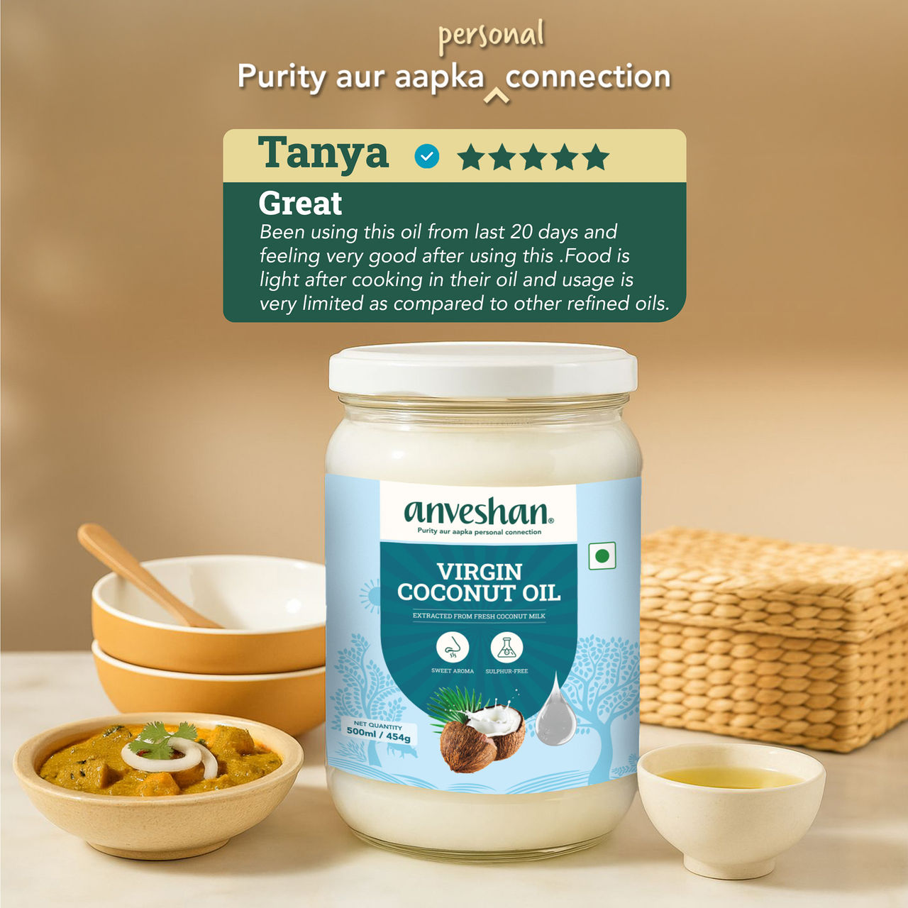 Anveshan Cold Pressed Virgin Coconut Oil