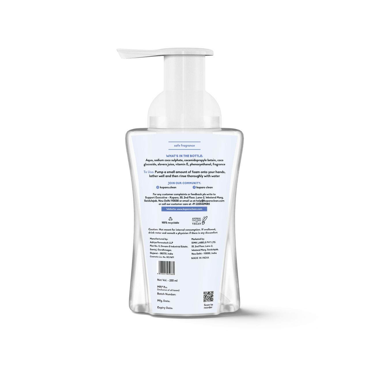 Koparo Moisturizing Foaming Handwash