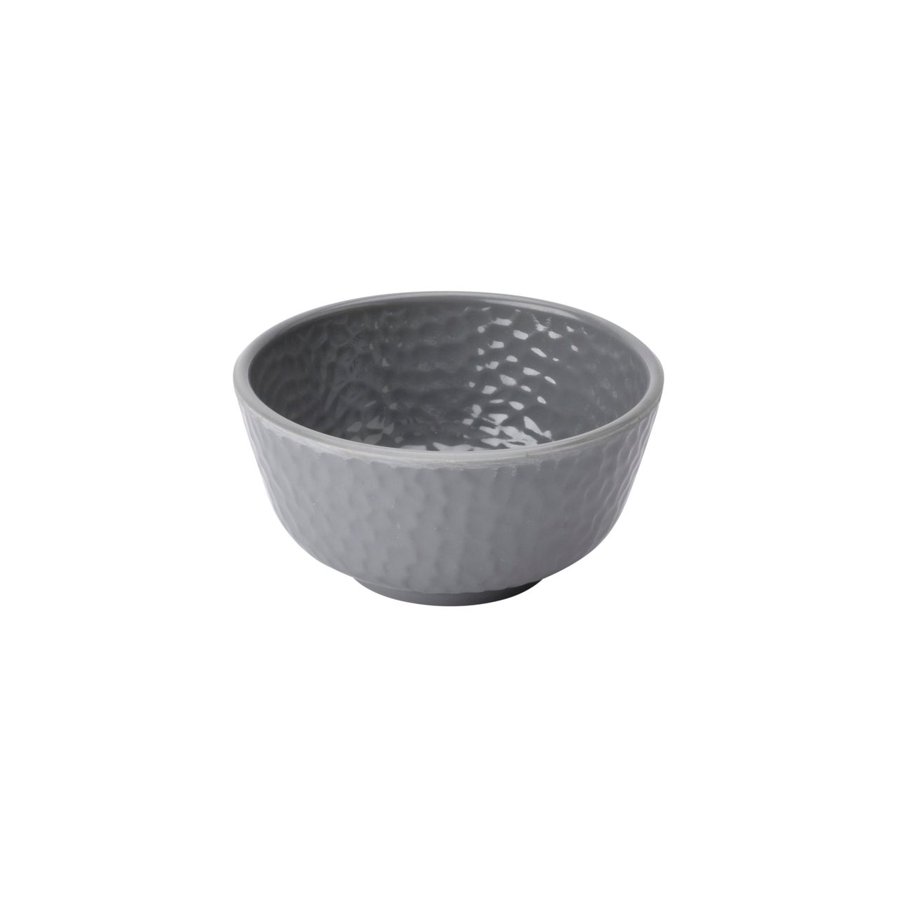 BAY6 Hammer Series Round Melamine Veg/Curry Bowl - 4" - Grey - Set of 2