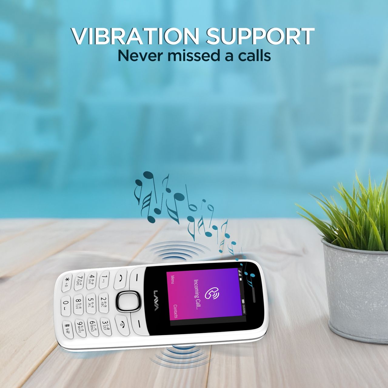 Lava A1 2025 Dual Sim Keypad Mobile | 2" Display | 1000mAh Battery | Vibration Alert | White