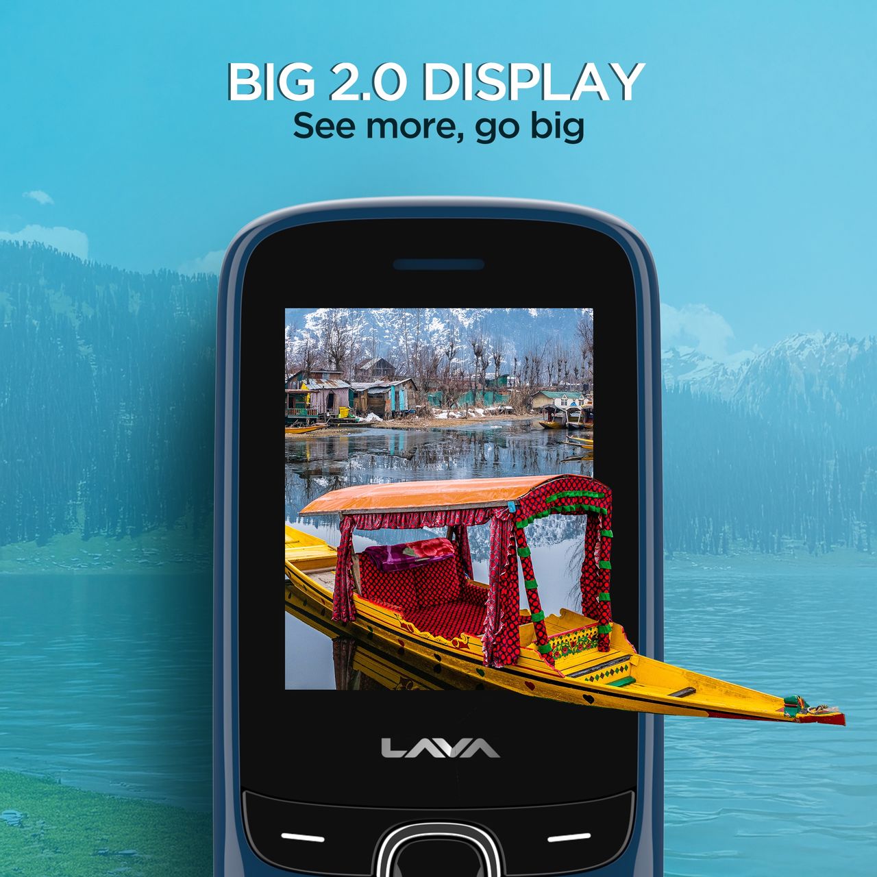 Lava A1 2025 Dual Sim Keypad Mobile | 2" Display | 1000mAh Battery | Vibration Alert | Blue