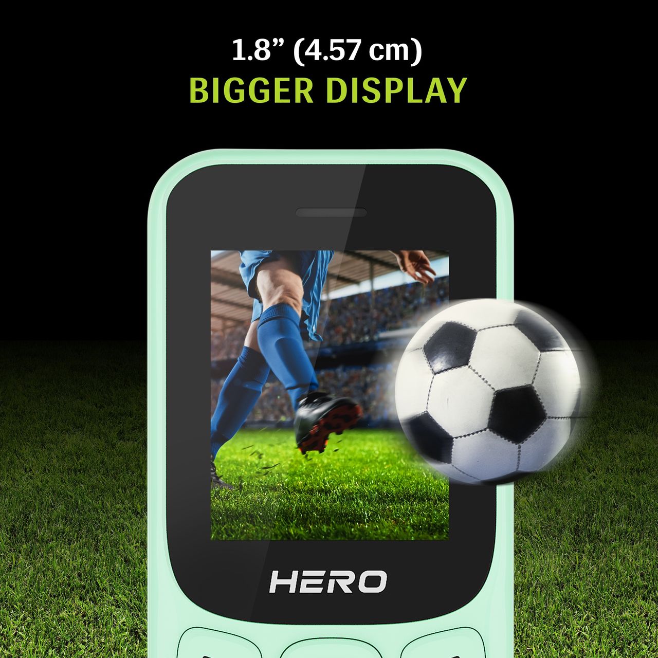 Lava Hero Shakti 2025 Dual Sim Keypad Mobile | 1.8" Display | 800mAh Battery | Mint Green