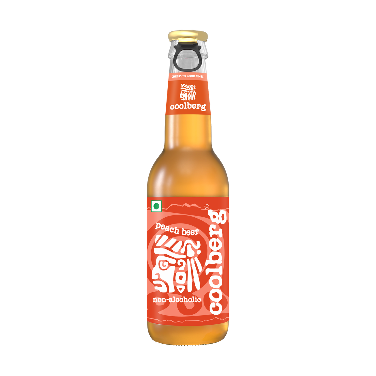 Coolberg Peach Non Alcoholic Beer Glass Bottle 330 ml Combo
