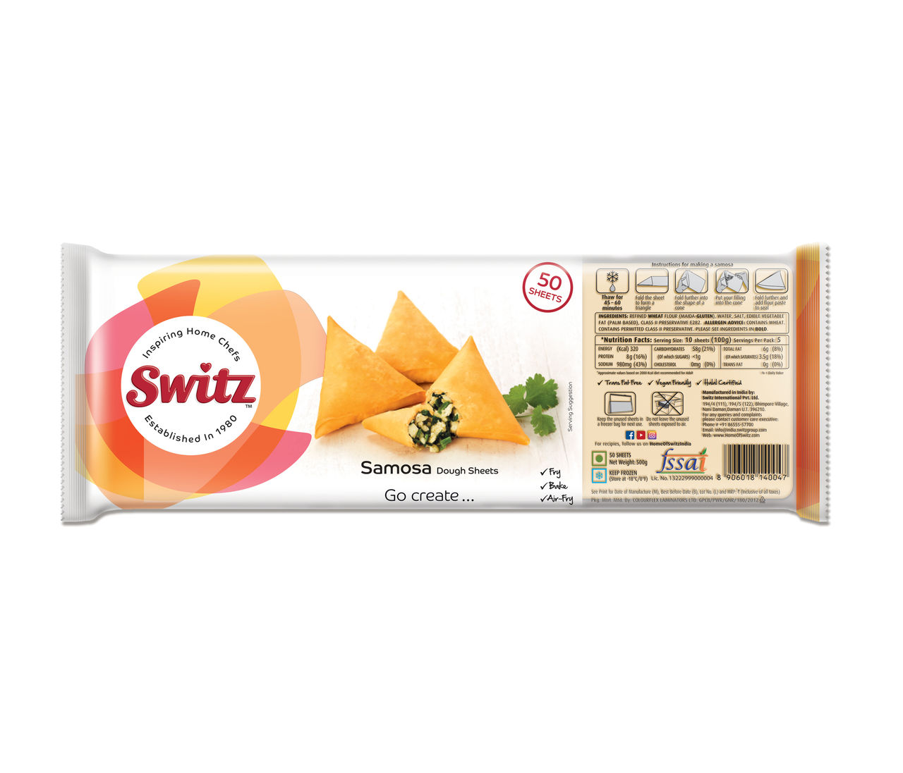 Switz Samosa Dough Sheets 50 pc Combo