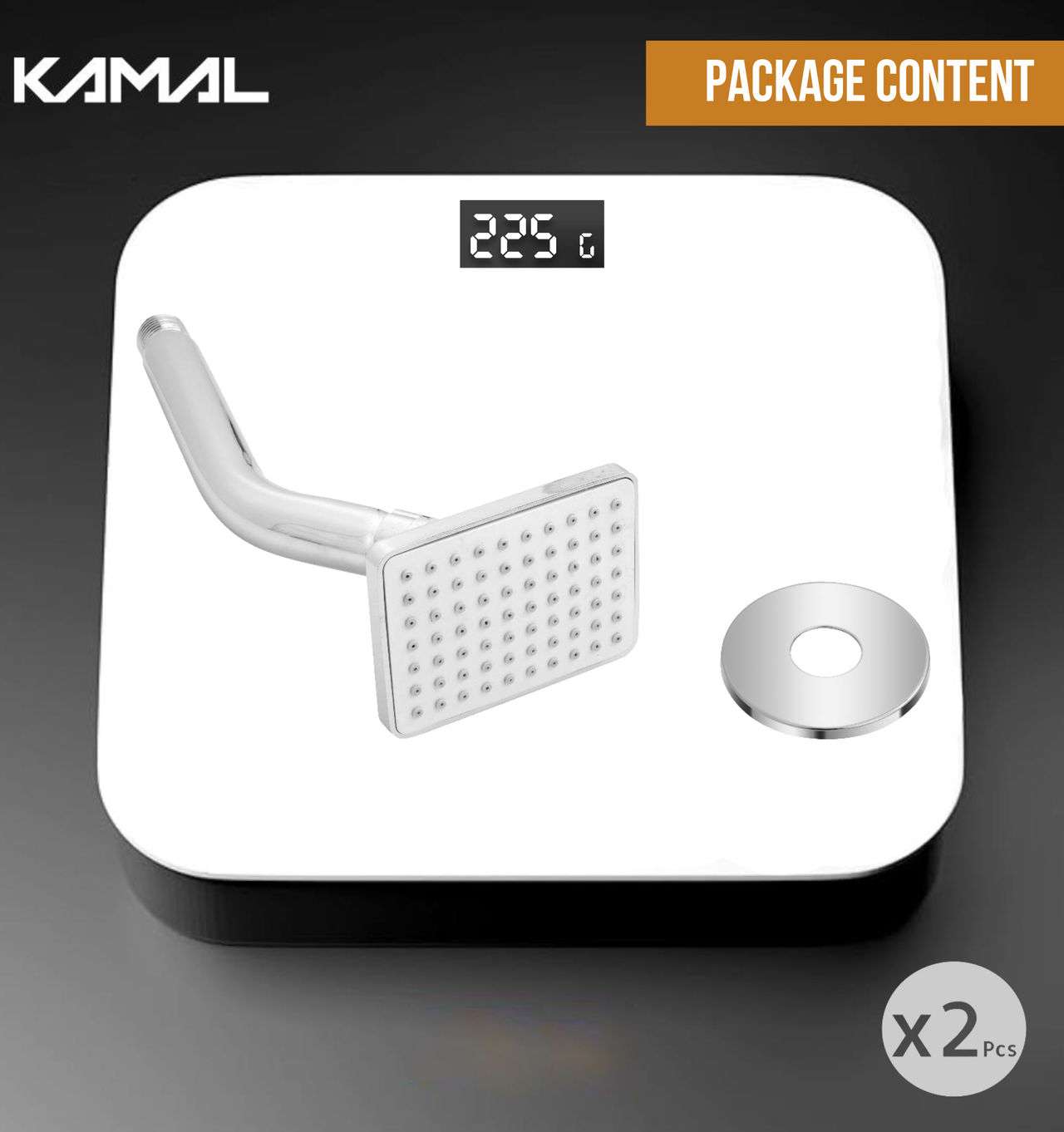 Kamal Sail | With Arm - Set Of 2 Shower Head