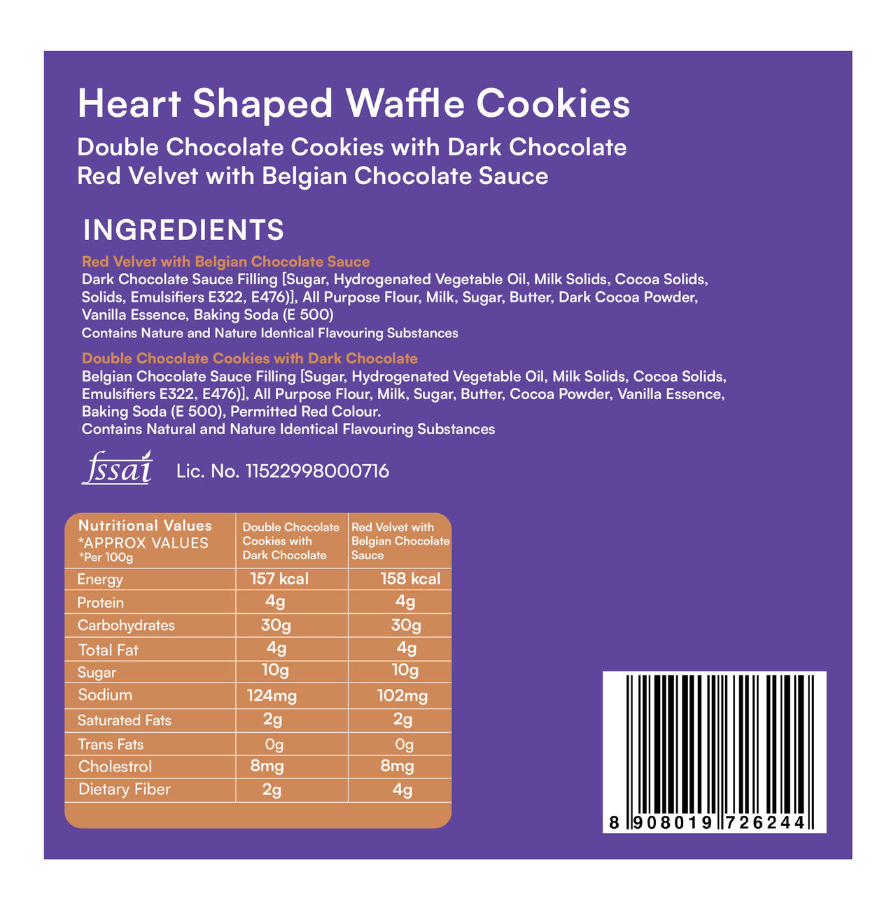 Nova Nova Valentine's Day Special Assorted Heart Shaped Waffle Cookies