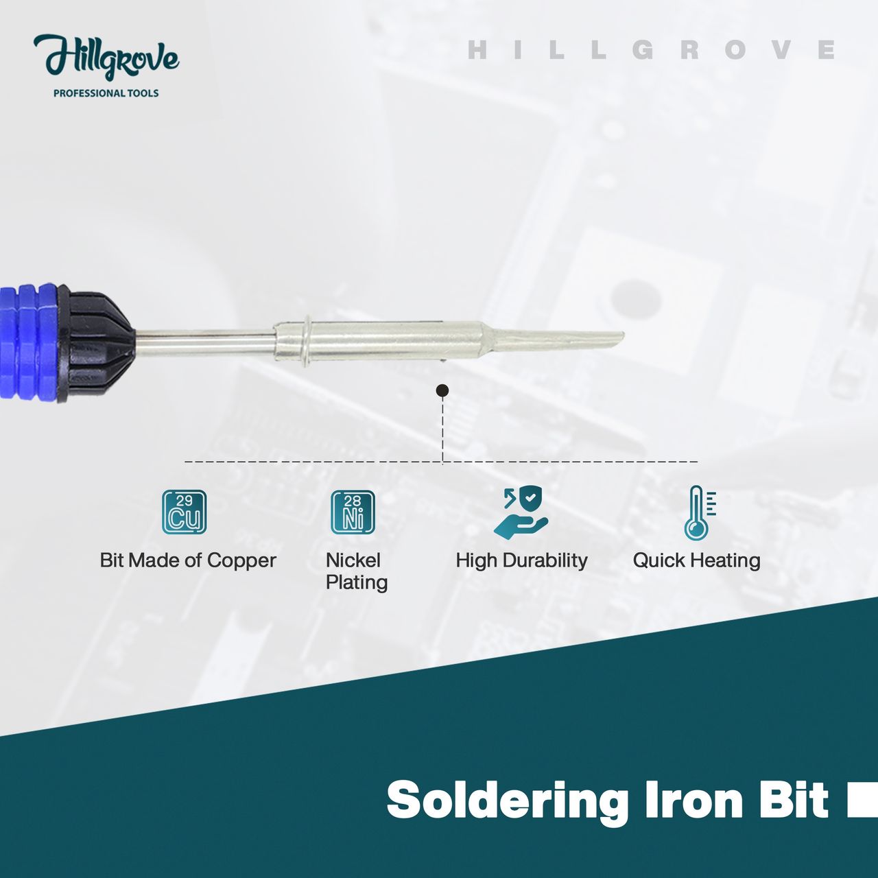 Hillgrove Hzp141M1 7in1 Basic 25W Soldering Iron Kit With Solder Wire, Wire Cutter Paste | Flat Tip