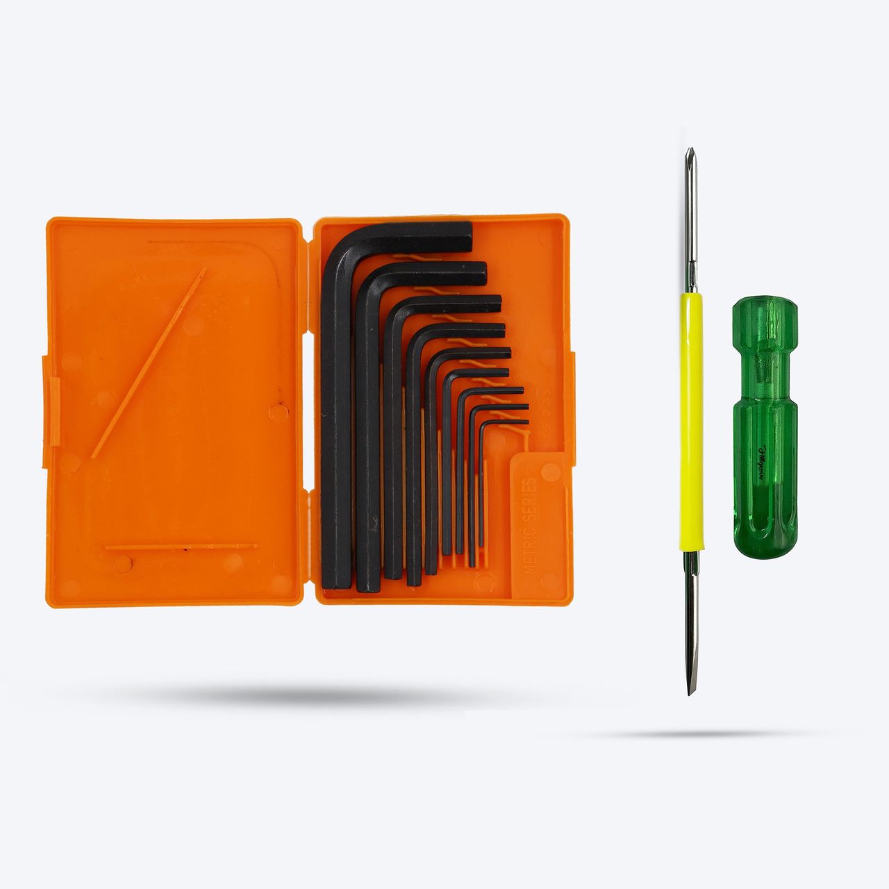 Hillgrove Hzp5M1 9 pcs Hex Allen Key Set With 2in1 Screwdriver For Bike/Bicycle/Cycle/Guitar