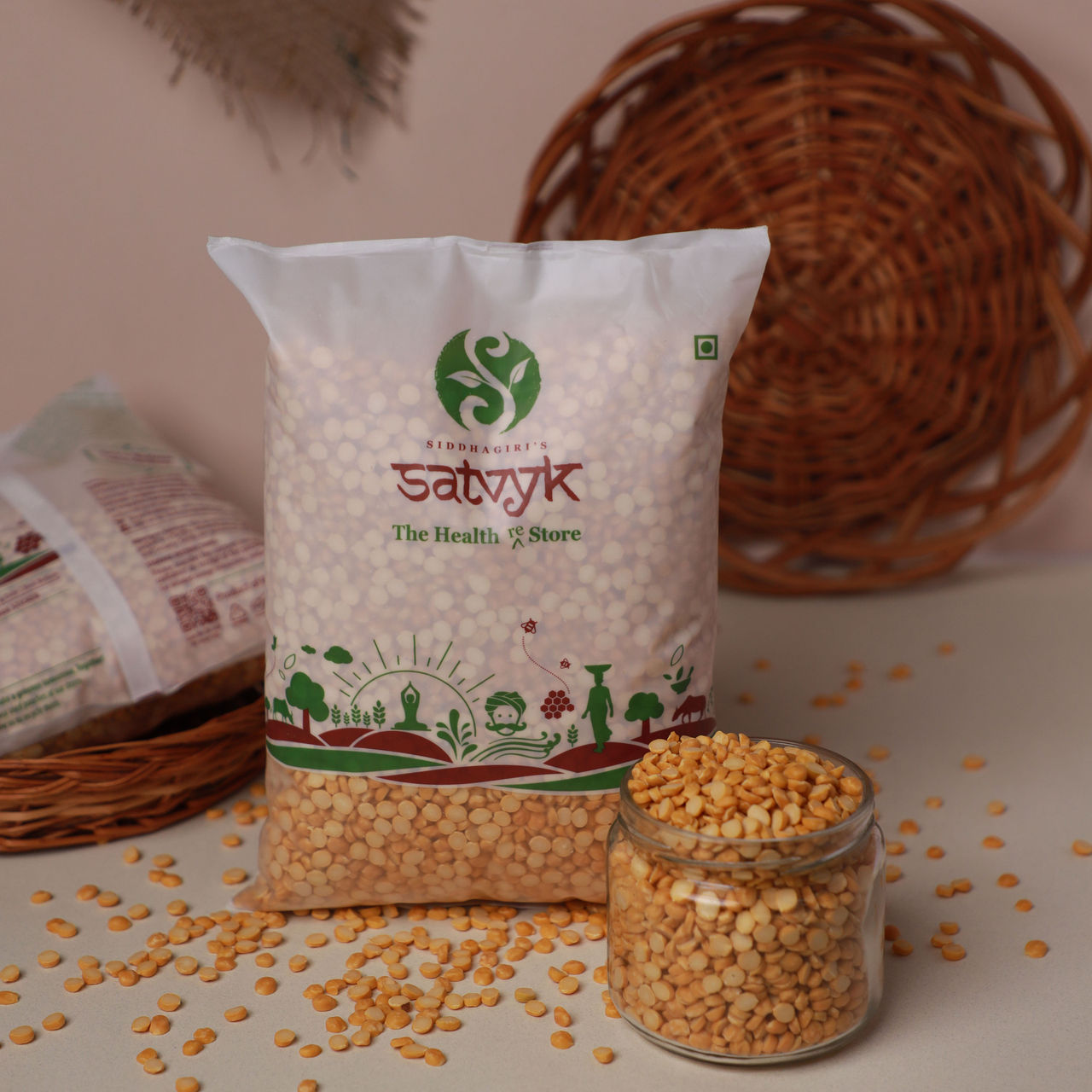Satvyk Stoneground Unpolished Chana Dal