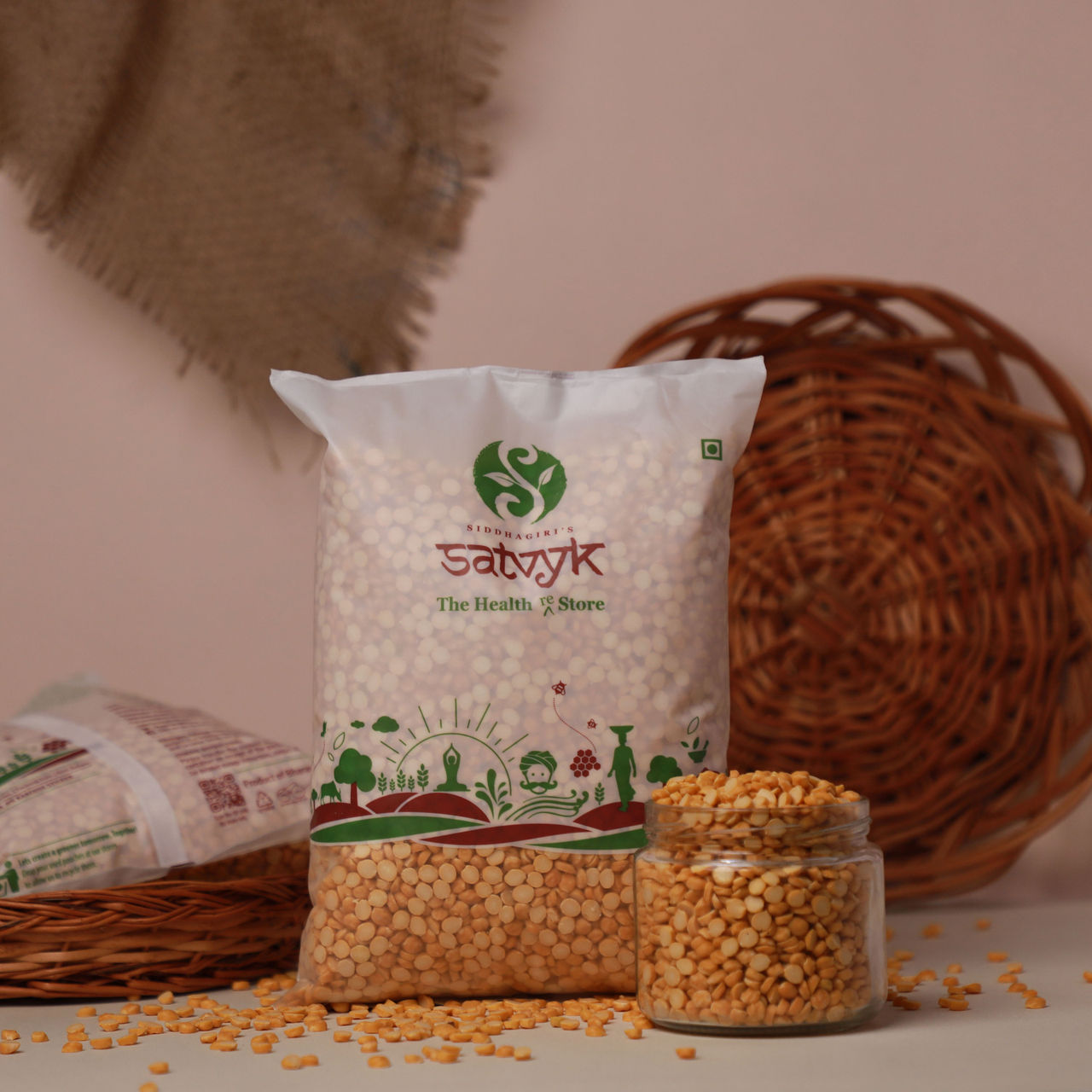 Satvyk Stoneground Unpolished Chana Dal