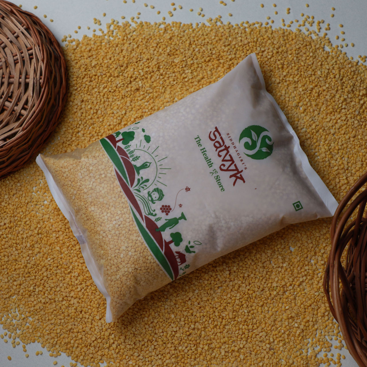 Satvyk Stoneground Unpolished Moong Mogar Dal