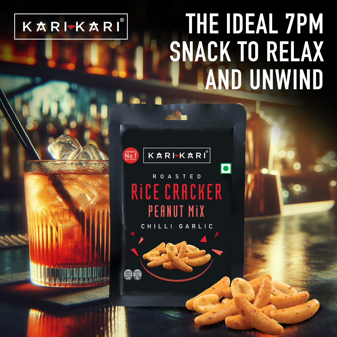 Kari Kari Chilli Garlic- Pack Of 6 (108g) & Pepsi Soft Drink (750ml) Combo