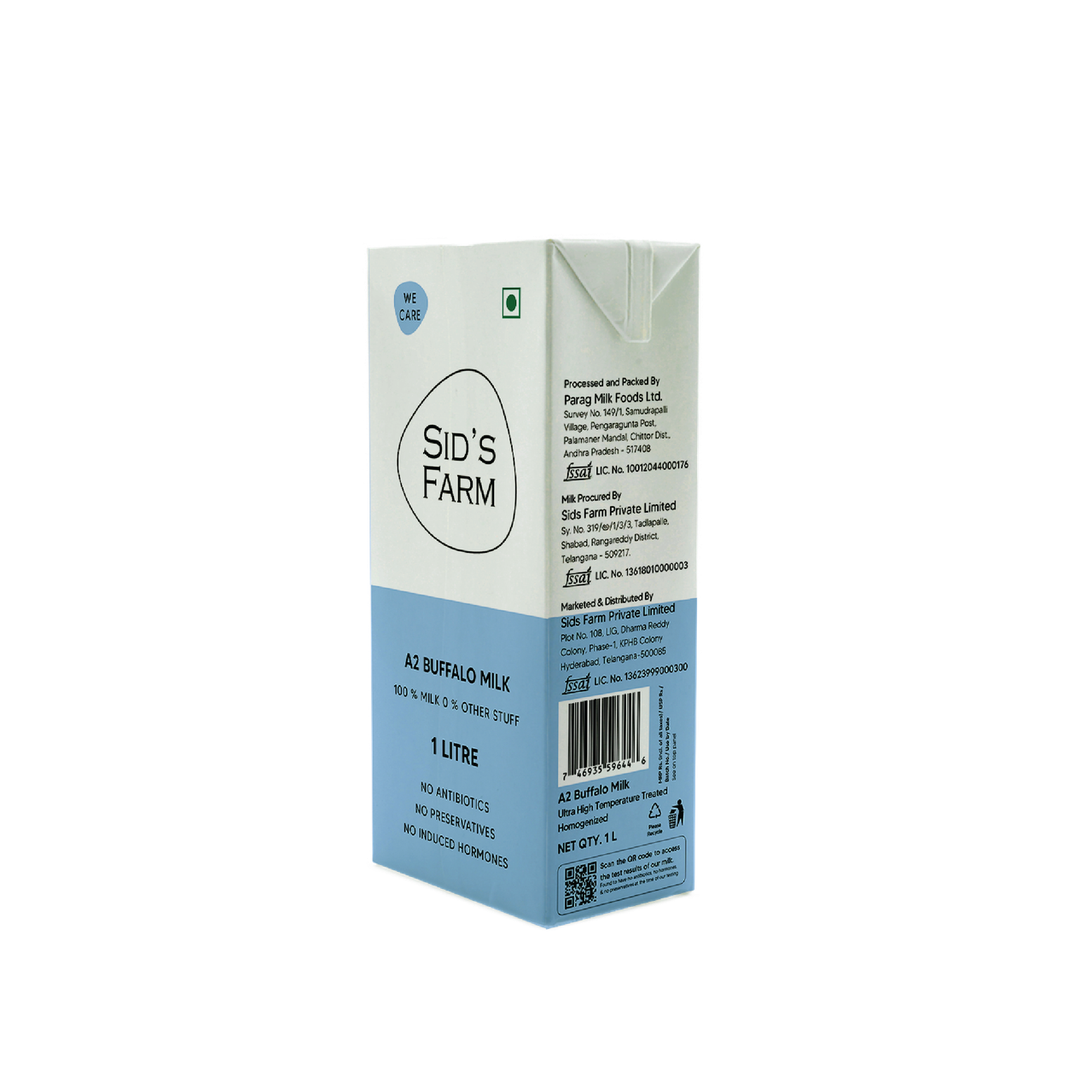 Sid's Farm A2 Buffalo Milk Tetra Pack 1 l Combo