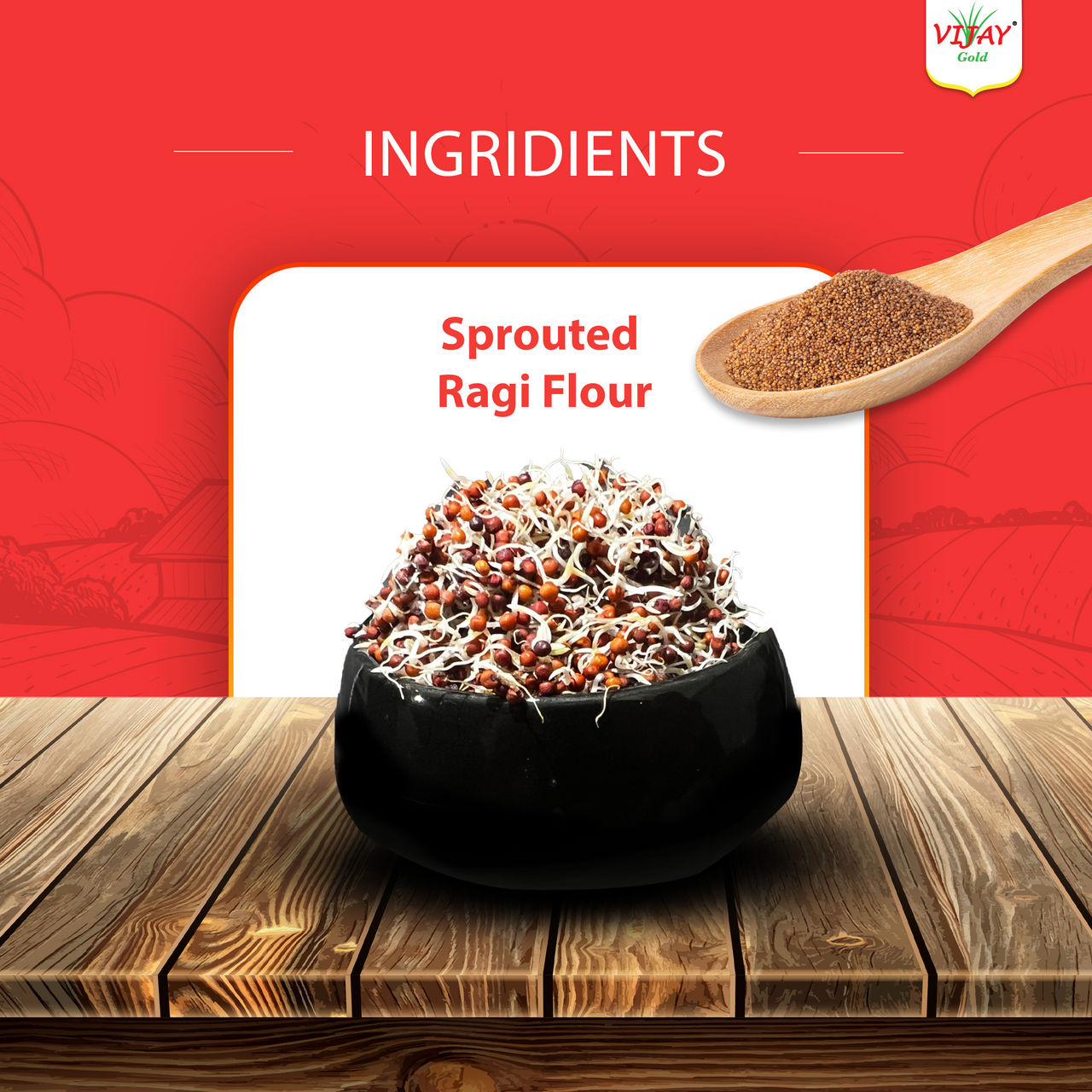 Vijay Gold Ragi Huri Hittu Popped Ragi Flour