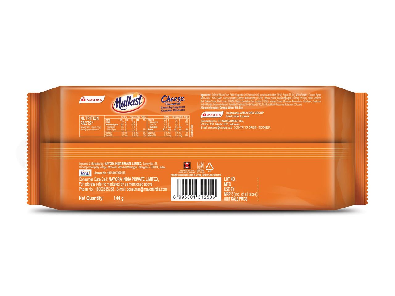 Malkist Cheese Crunchy Layered Crackers 144 g Combo