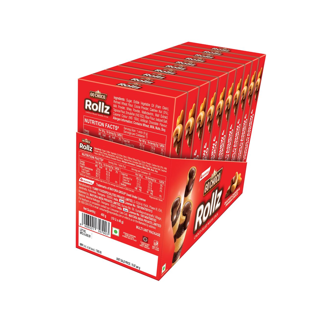 GO CHOCO Rollz Chocolate Wafer Sticks | Artificial Colour-free