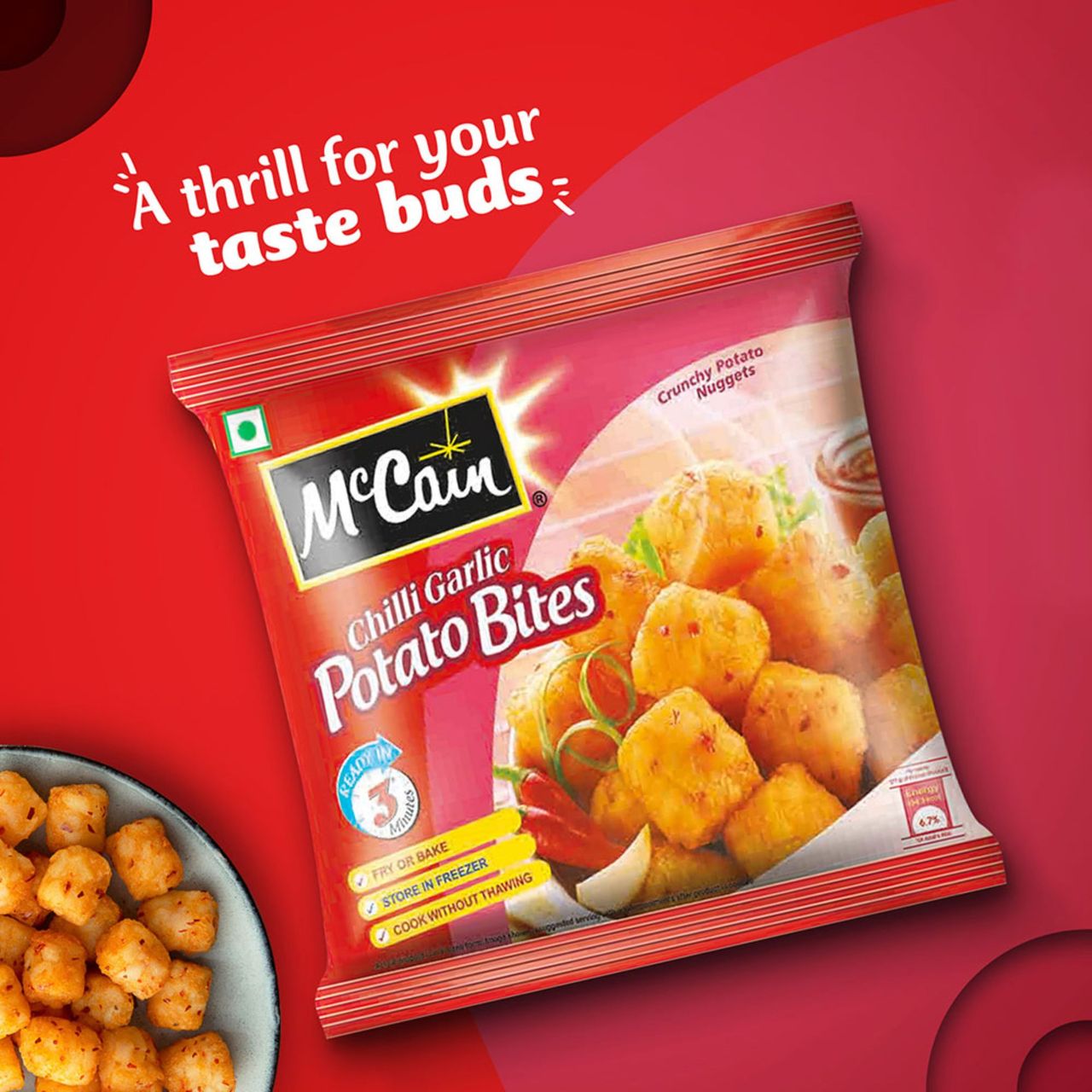 McCain Chilli Garlic Potato Bites Nuggets