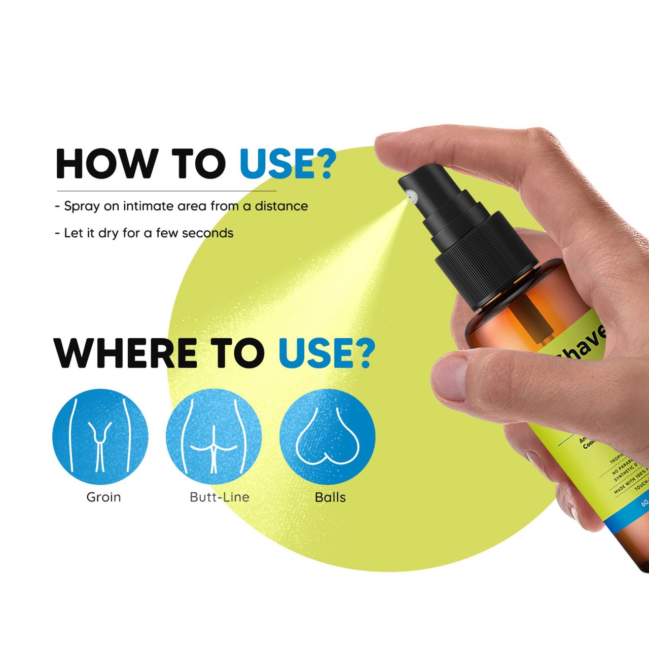 Letsshave Intimate Fresh Spray | 100% Natural Ingredients | Pineapple Mist For Men
