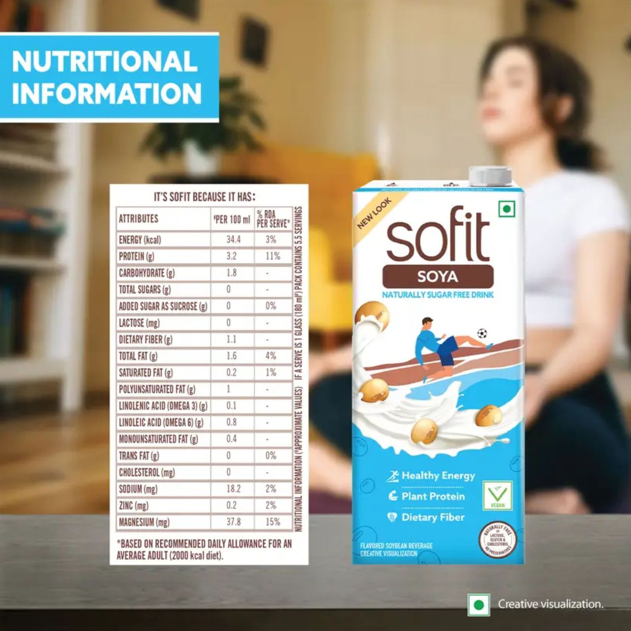 Sofit Soya drink Naturally Sugar free Tetrapack 1 l Combo