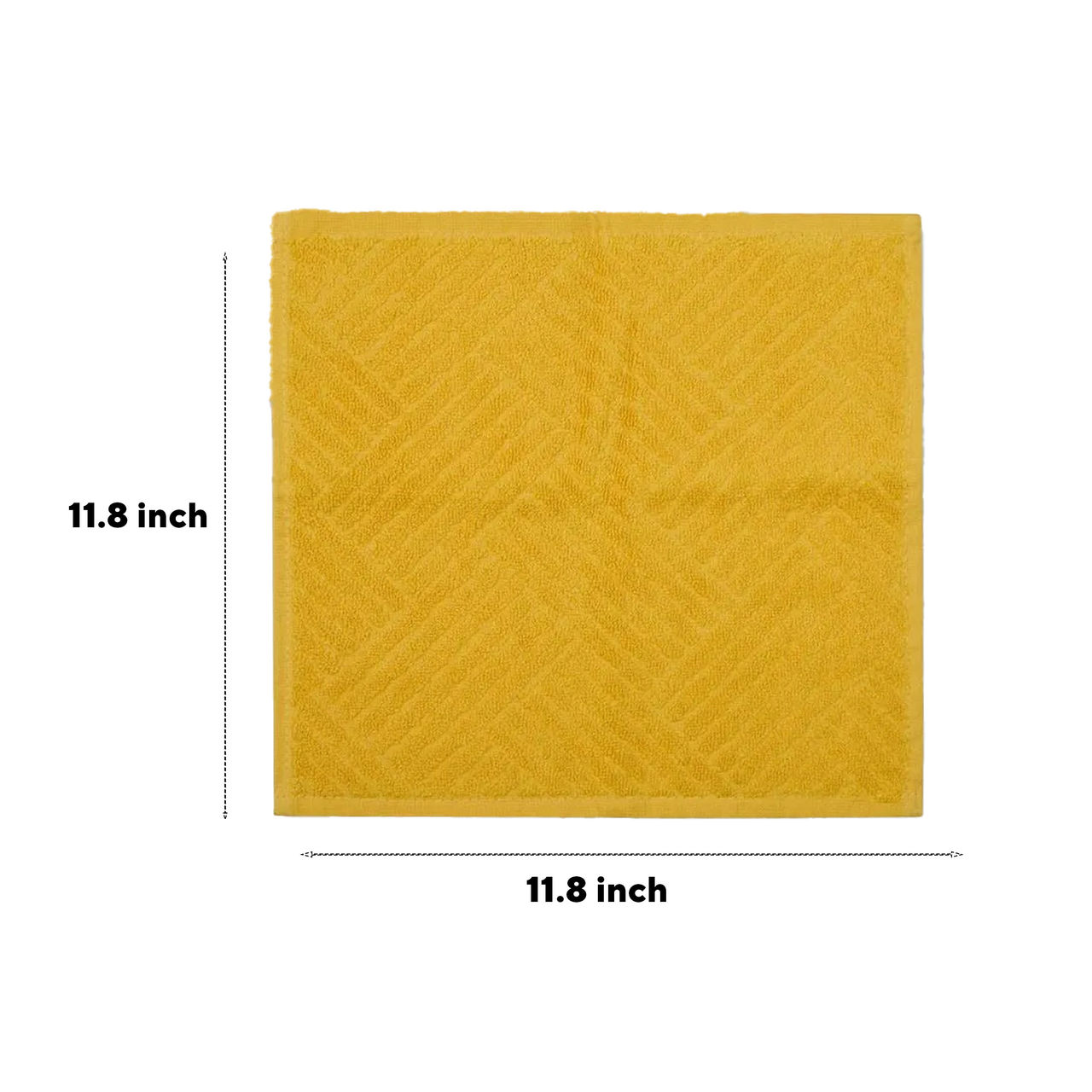 Fabindia Yellow Cotton Woven Face Towel | Set Of 2