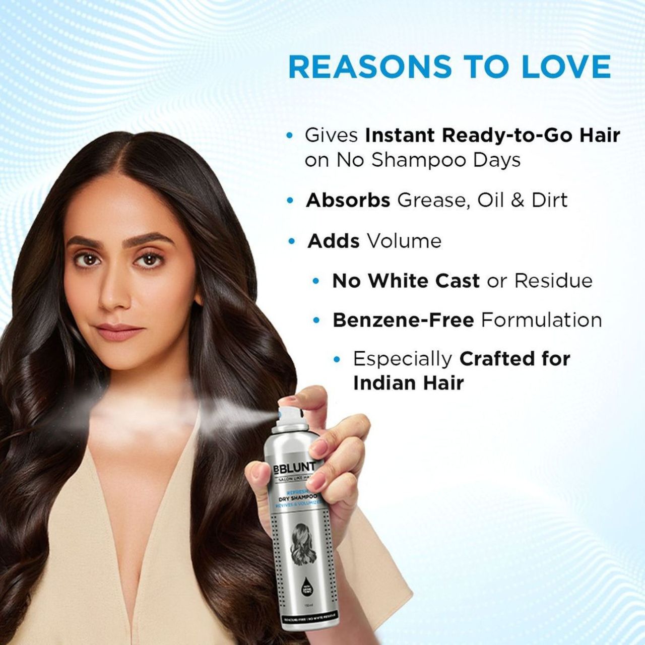 Bblunt Refresh Dry Shampoo To Instantly Refresh & Add Volume Benzene-Free No Residue