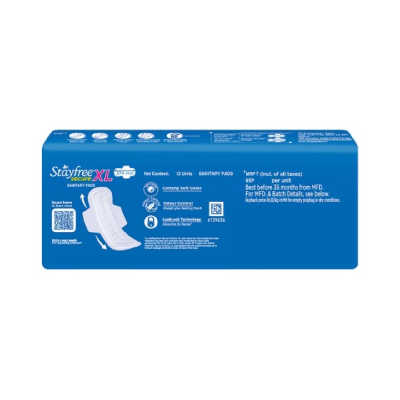 Stayfree Secure Cottony XL Sanitary Pads