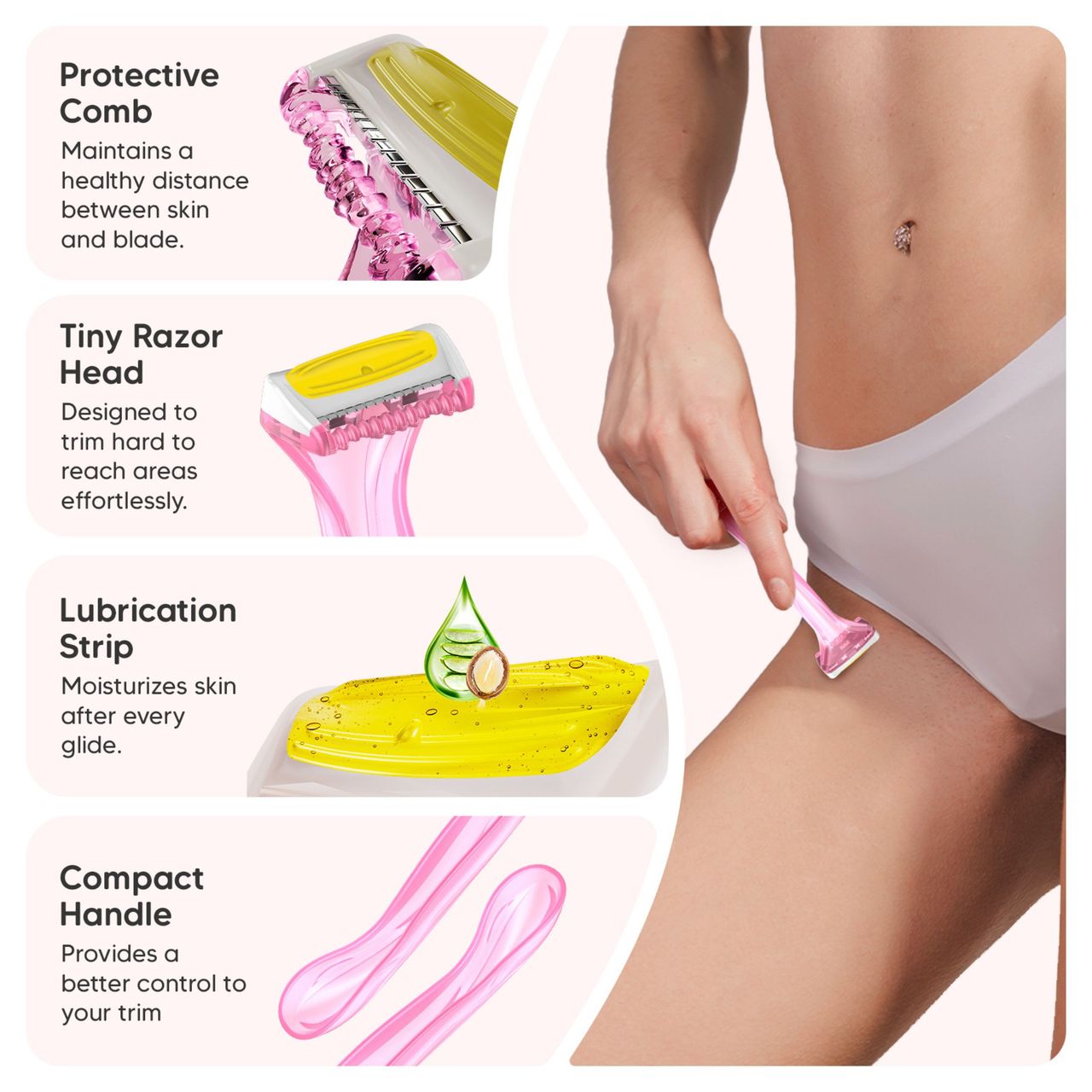 LetsShave Evior Bikini Razor for Sensitive Area | Safe, Clean & Irritation-Free Shave