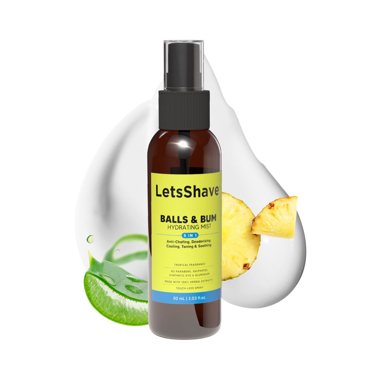 Letsshave Intimate Fresh Spray | 100% Natural Ingredients | Pineapple Mist For Men