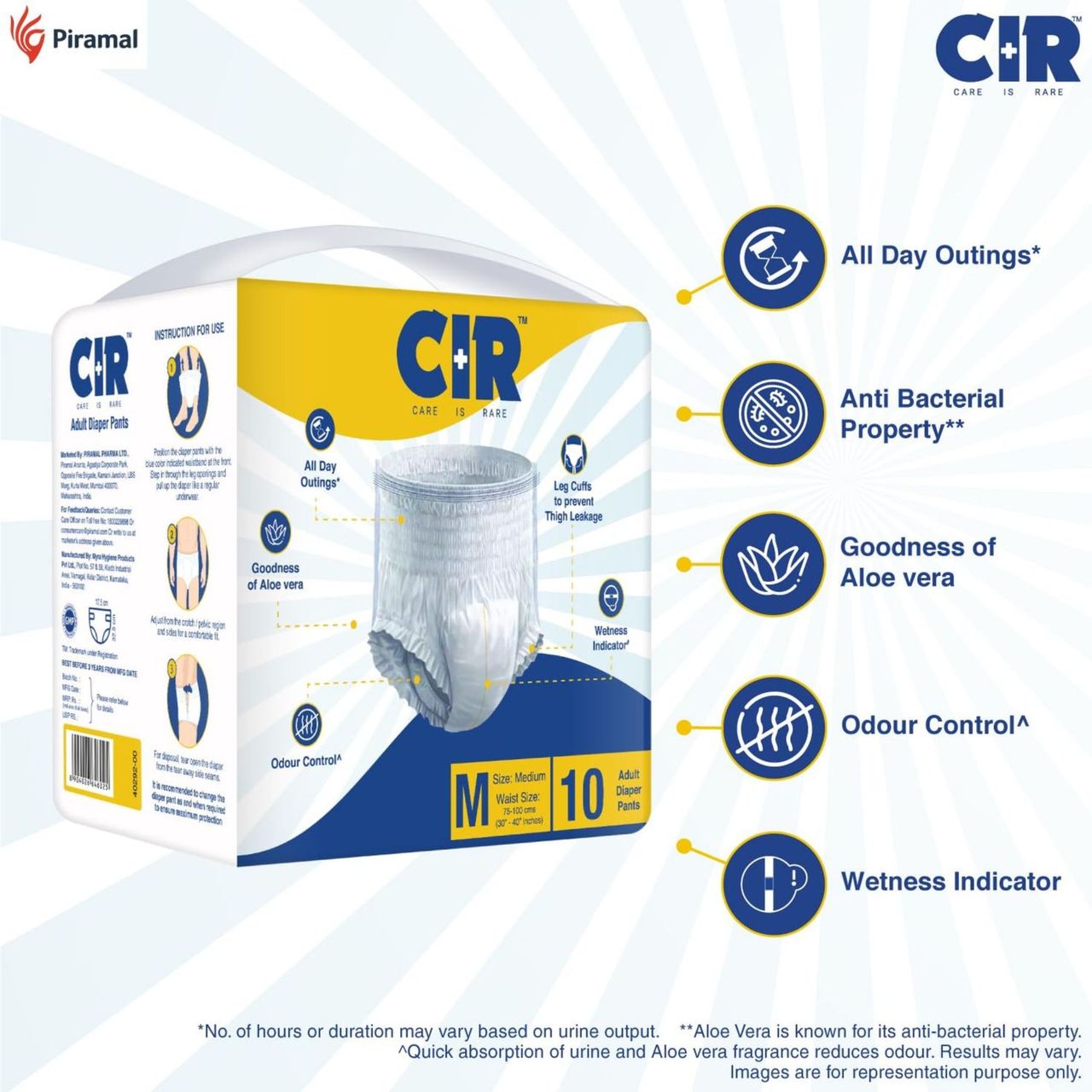 CIR Adult Diaper ( Pants, M , 75-100 cm)