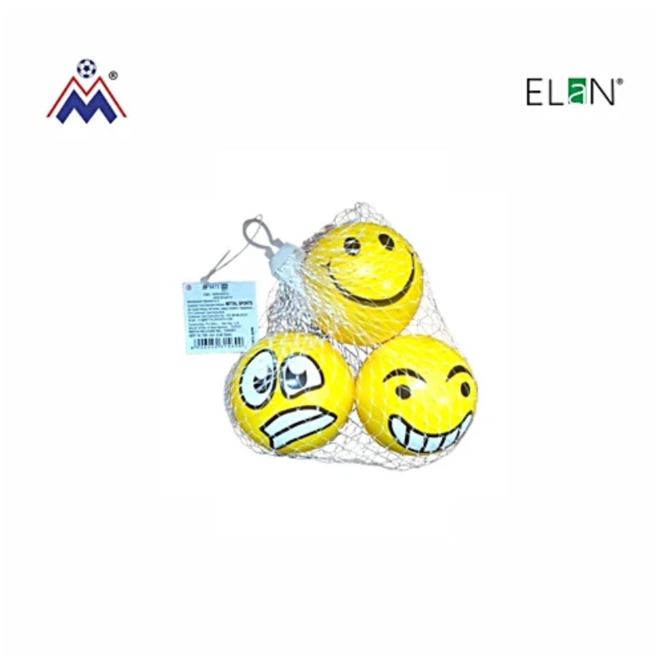 Elan Elan Pu Ball Pack of 3 | Smiley