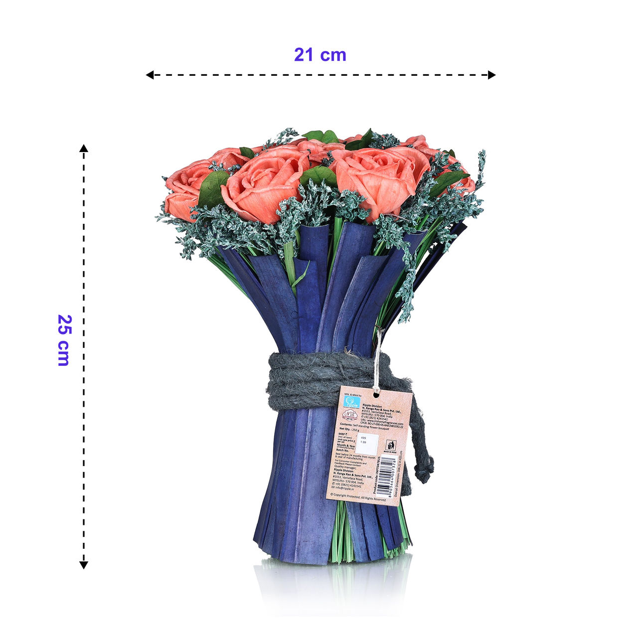Iris Self Standing Flower Bouquet | Peach