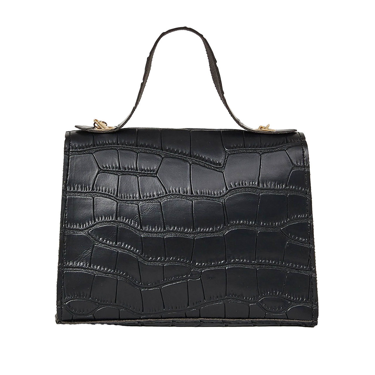 Styli Women's Textured Chain Handbag | Black - Free Size