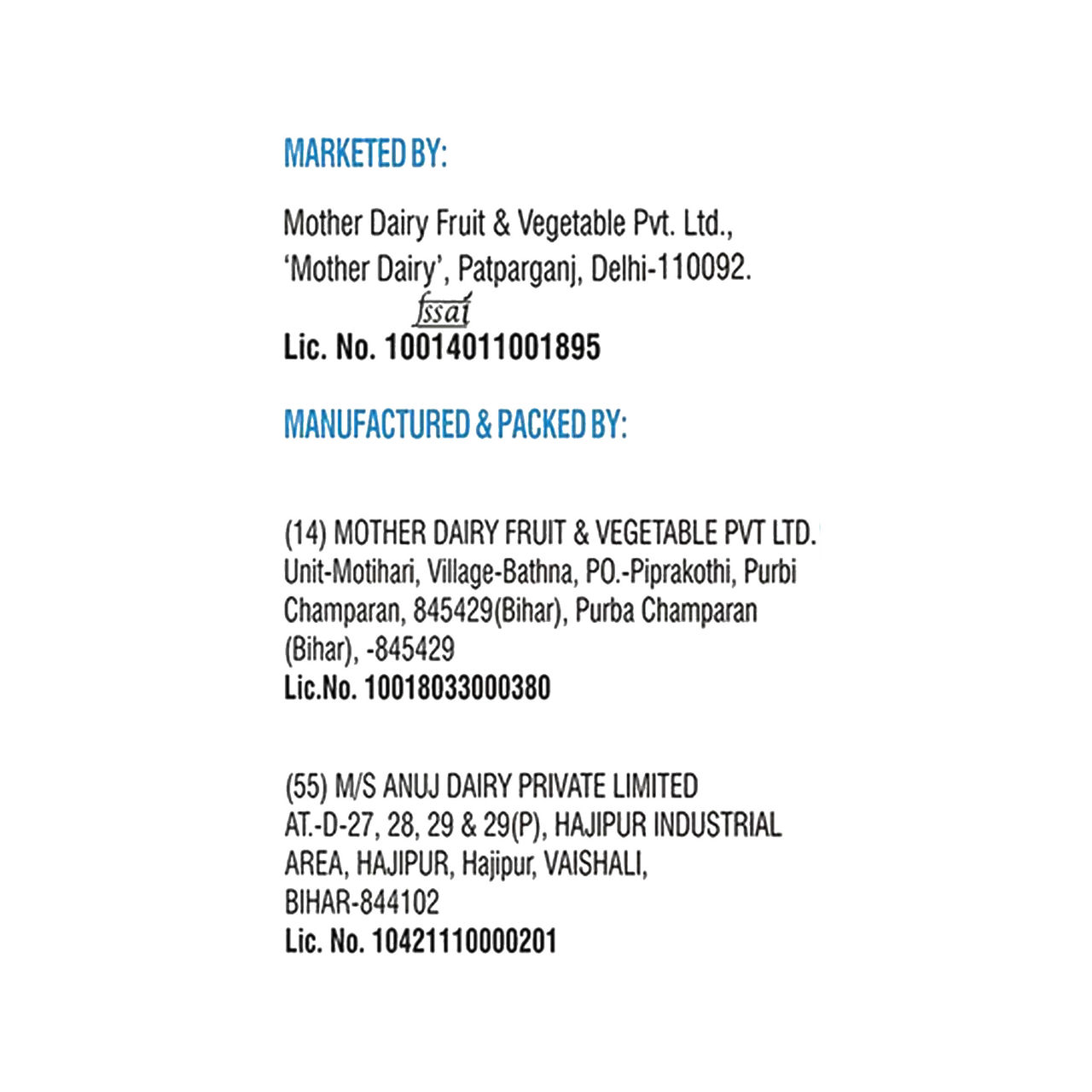 Mother Dairy Toned Milk Combo