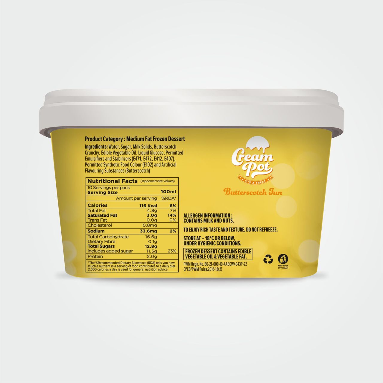Cream Pot Butterscotch Tub 1 l Combo