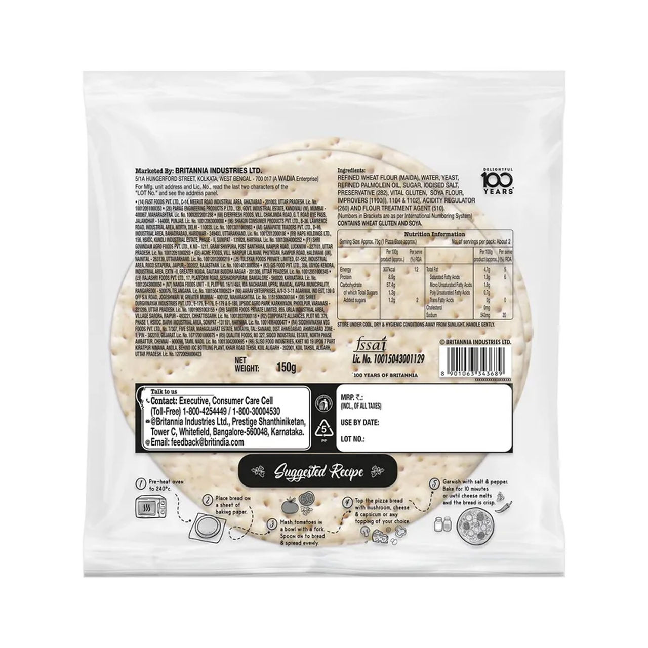 Britannia Thin Crust Pizza Bread