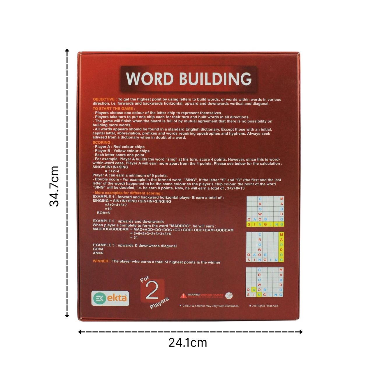 Ekta Word Building Board Game Learning & Educational Intelligent Game For 2 Players