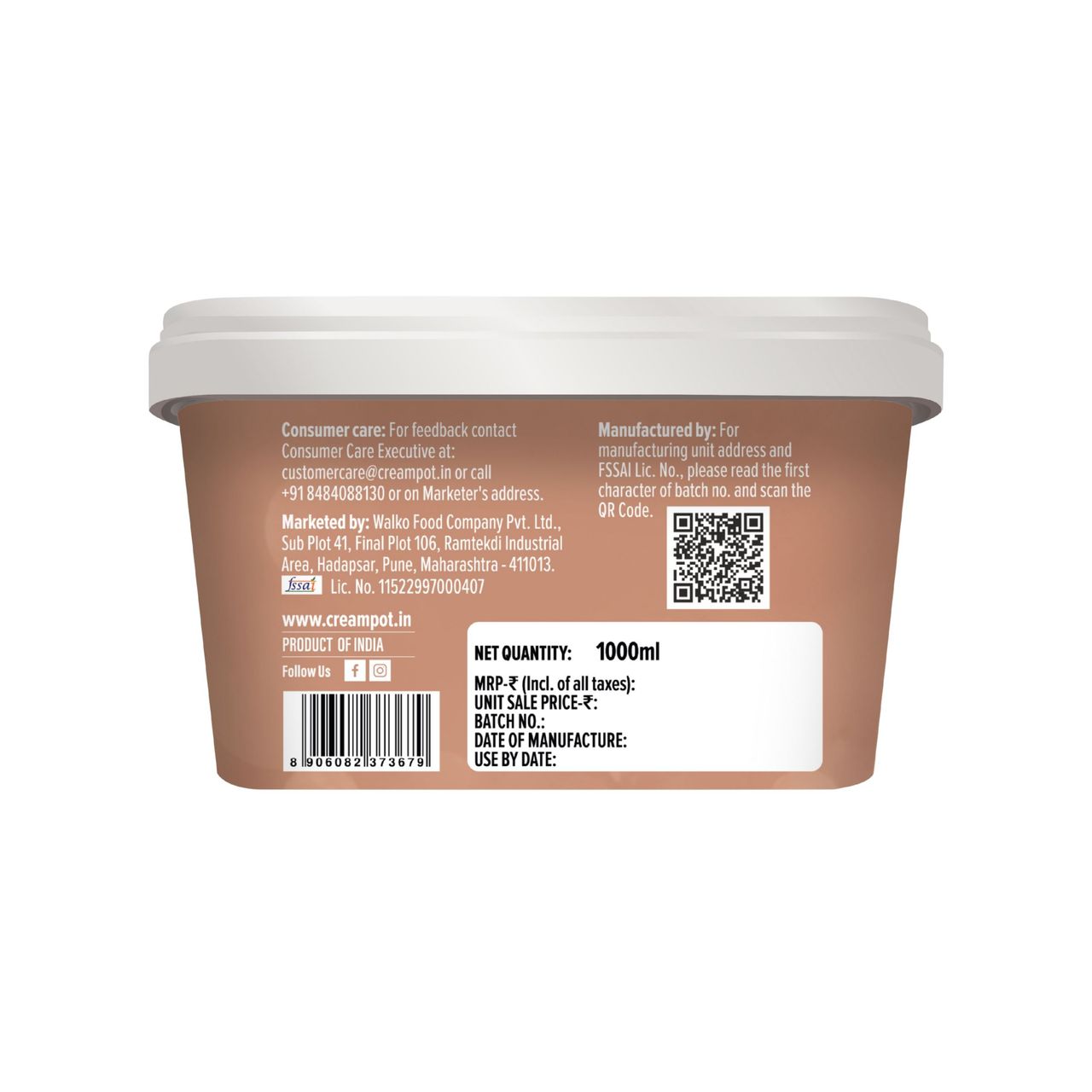 Cream Pot Cookies Cream Tub