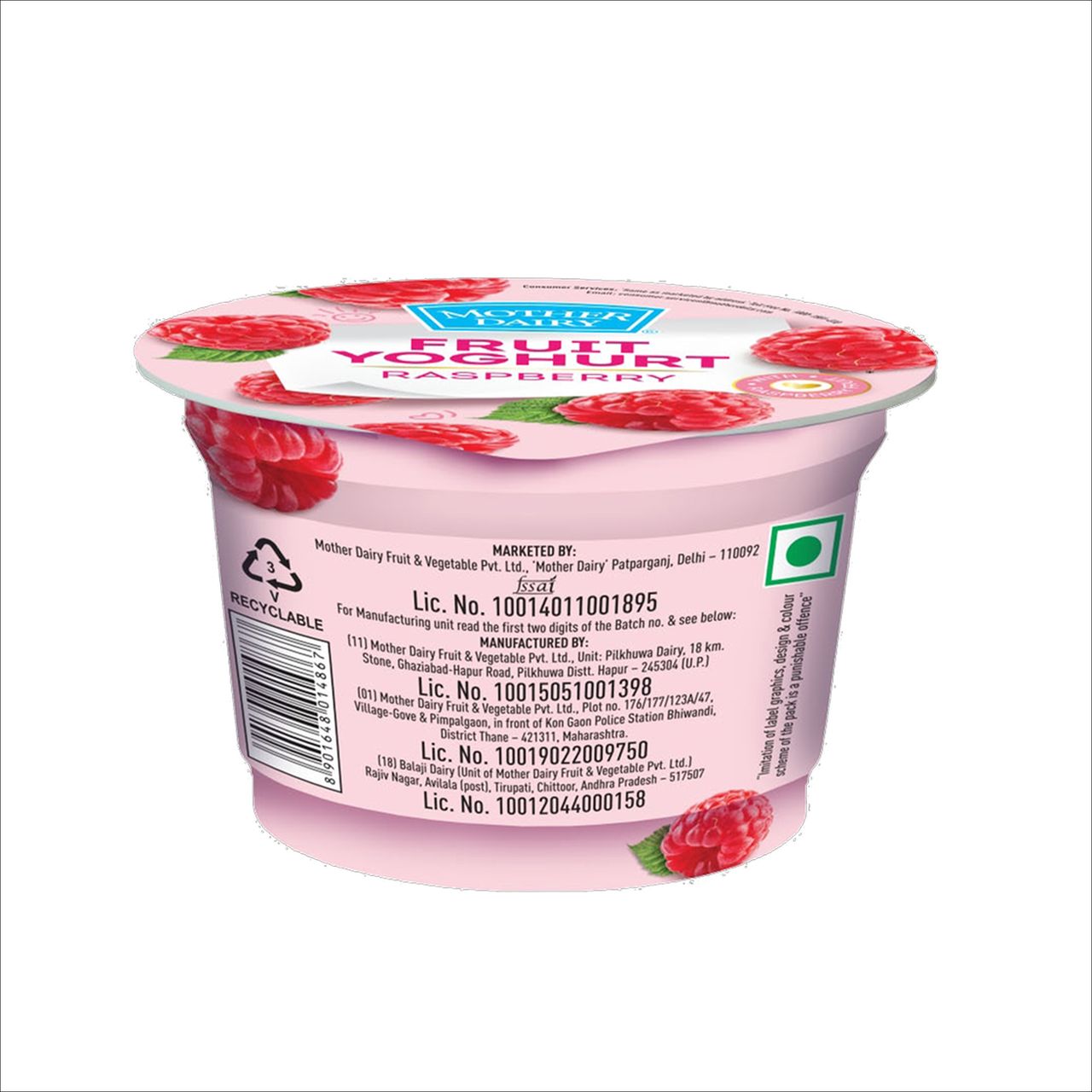 Mother Dairy Yoghurt- Raspberry 100 g Combo