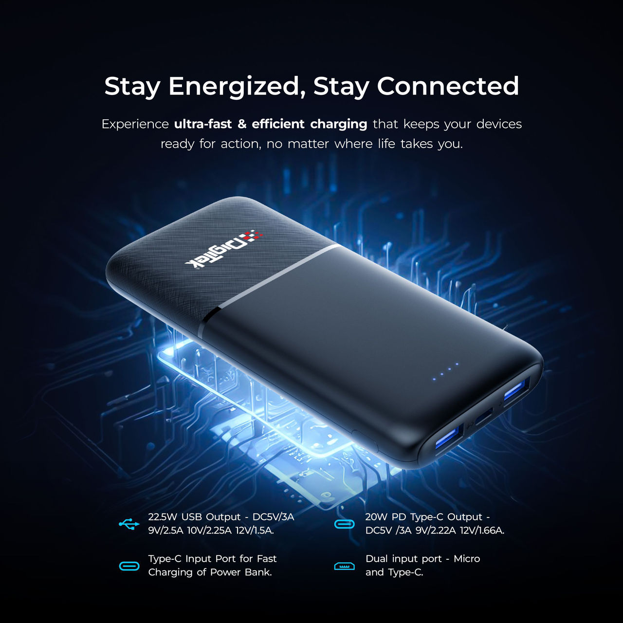 Digitek Power Bank (DPB 10000 PD QC) Back