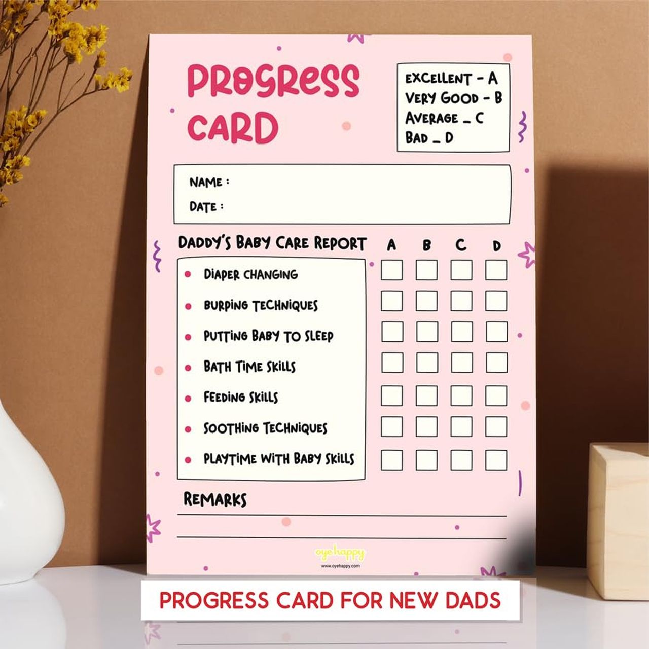 Oye Happy Report Card For New Dads