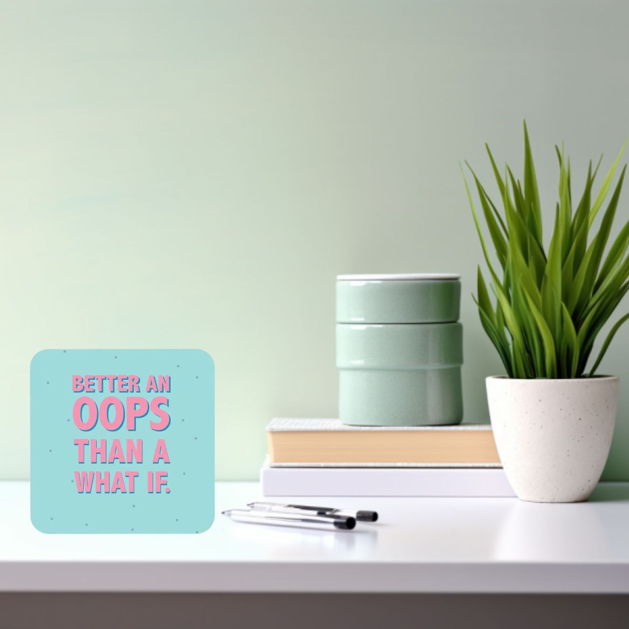 Mad Over Print Better Opps - Table Decor for Office Desk, Home