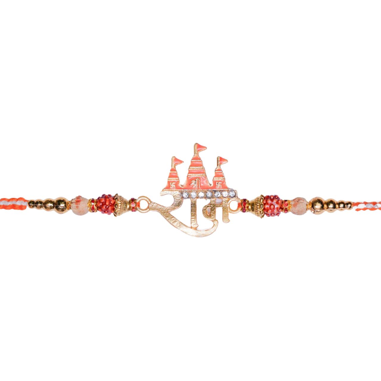 Aurum Shree Ram Rakhi with Rudraksha - Divine Design