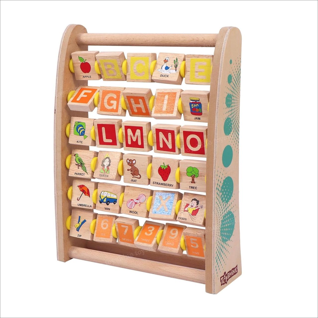Toyshine Alph-Abacus Wooden Learning Toy 36-Tile Educational Abacus Tool