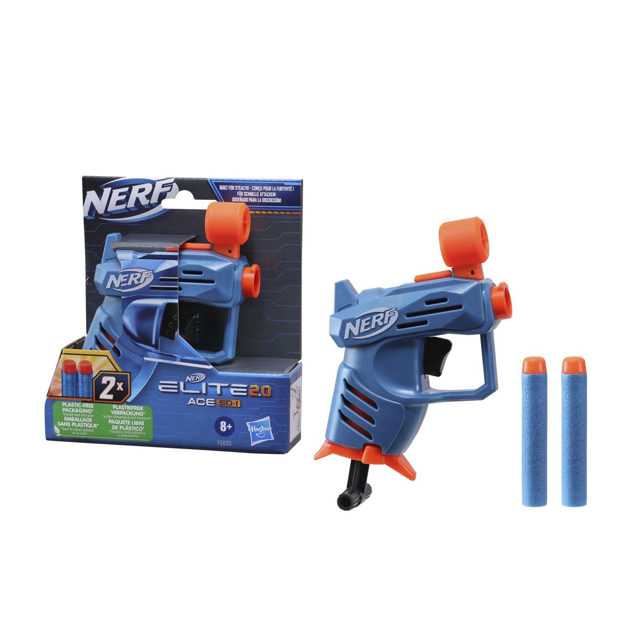 Nerf Elite 2.0 Ace SD-1 Blaster: Compact Foam Dart Toy for Action-Packed Fun | Toy Gun