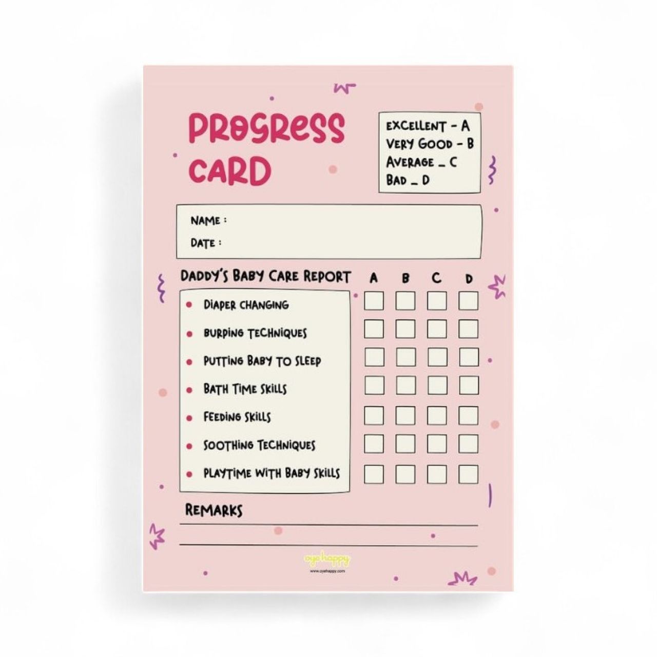 Oye Happy Report Card For New Dads