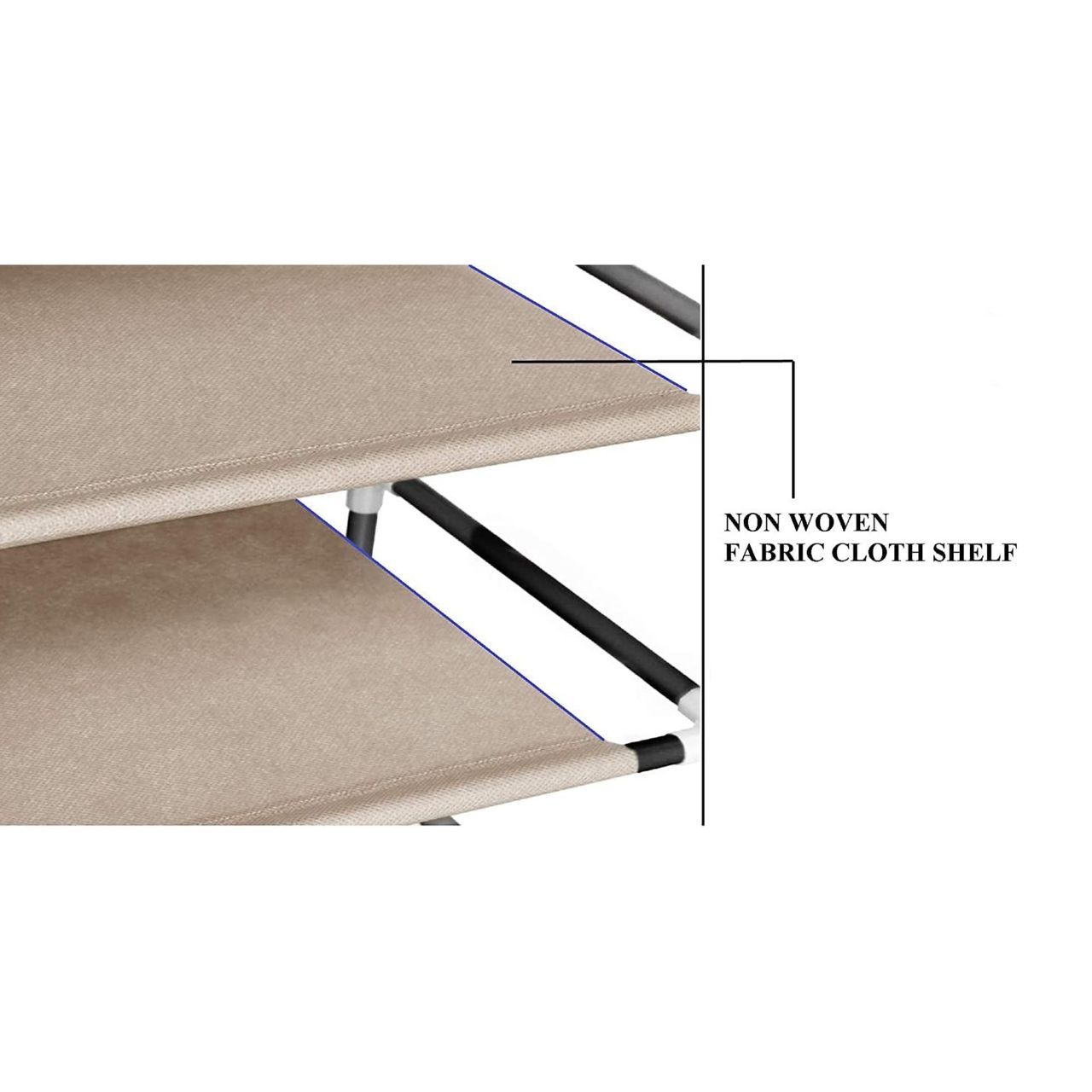 Kuber Industries Non-Woven Foldable 5 Shelves Shelf Shoe Rack for Shoe | Books (Black)