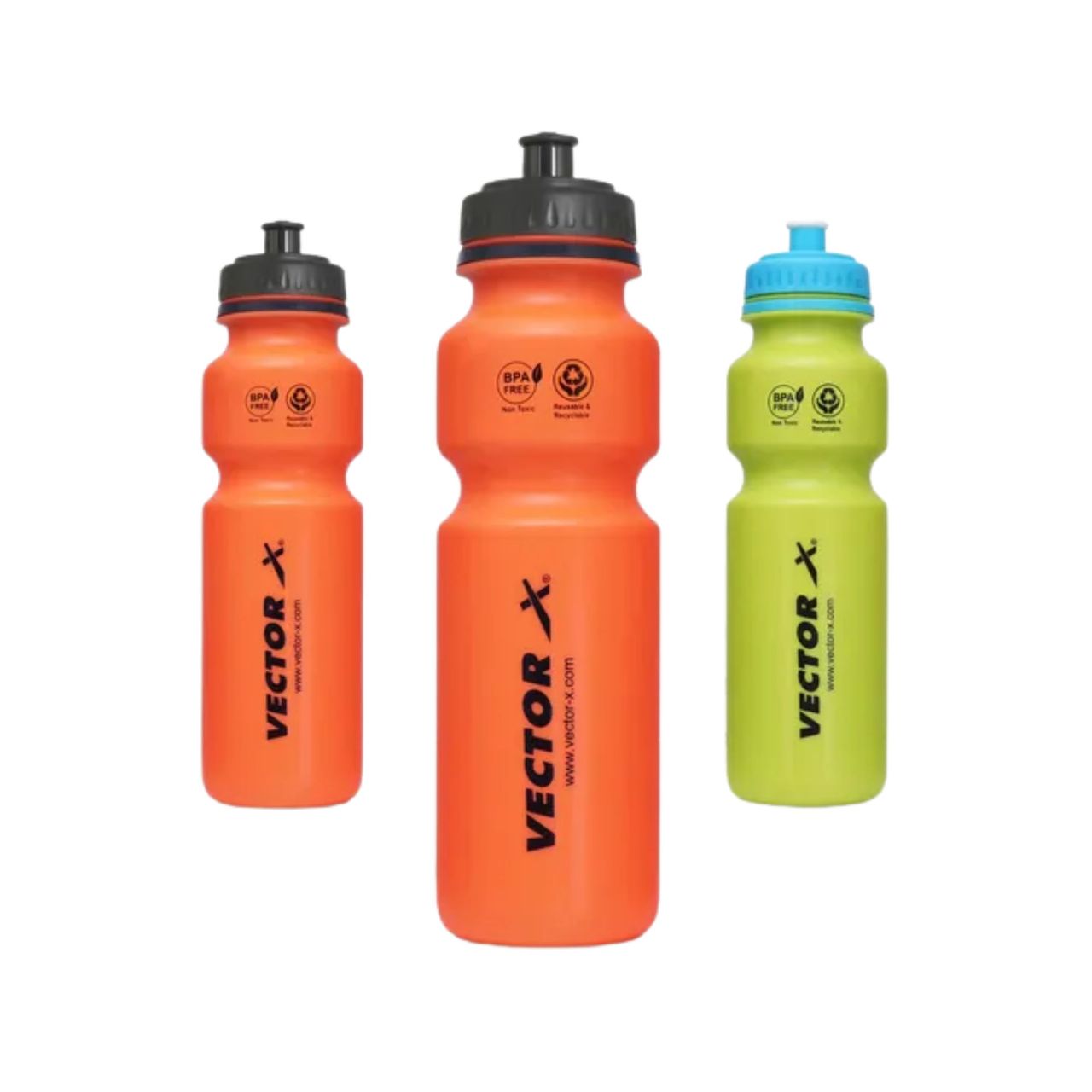 Vector X Sipper Bottle For Adults - Water Bottle With Motivational Time Markers 750 Ml- Pack Of 3